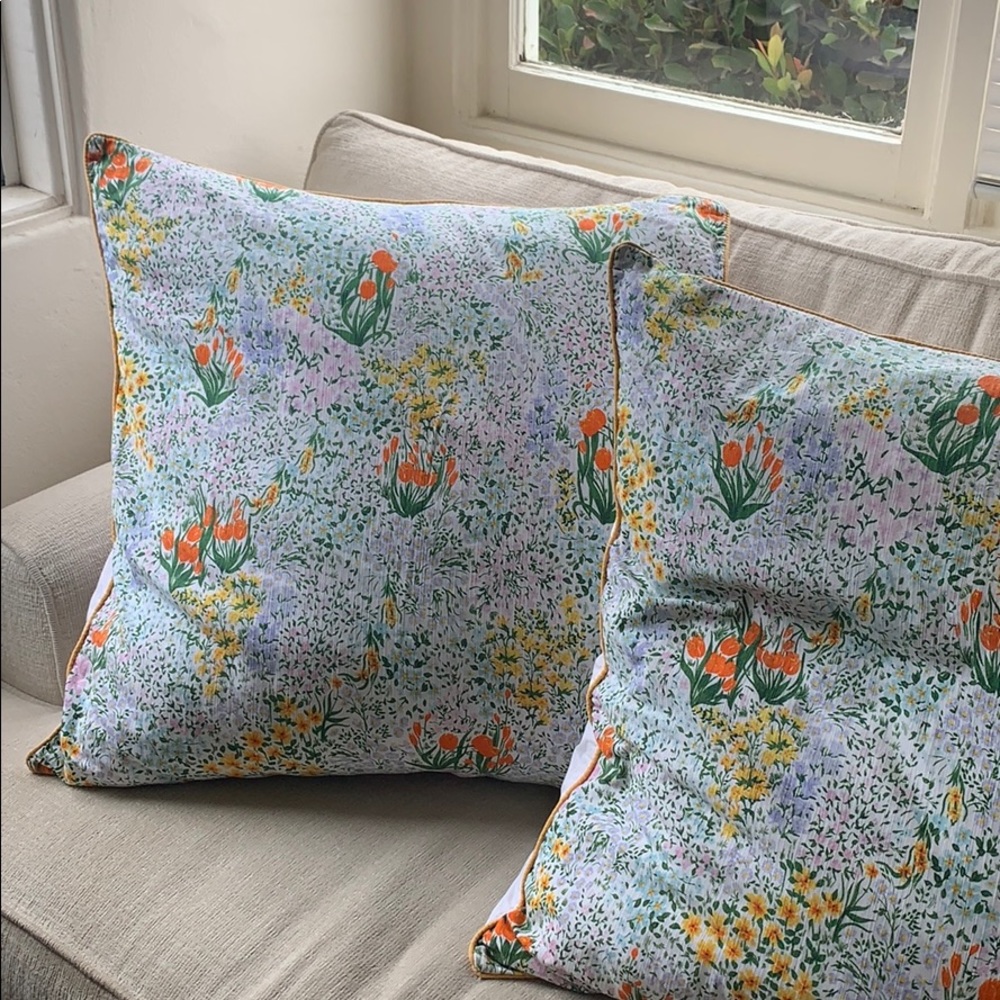 Anthropologie 26”x26” sham pillow covers